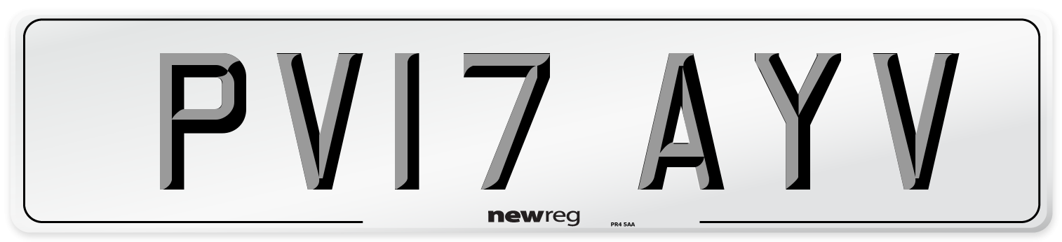 PV17 AYV Number Plate from New Reg
